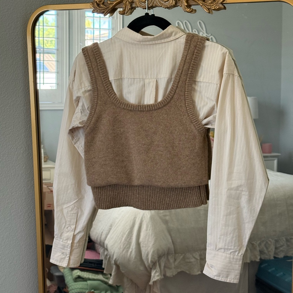 Astr The Label Guinevere Layered Sweater Vest Top 🤎 - Picture 8 of 8